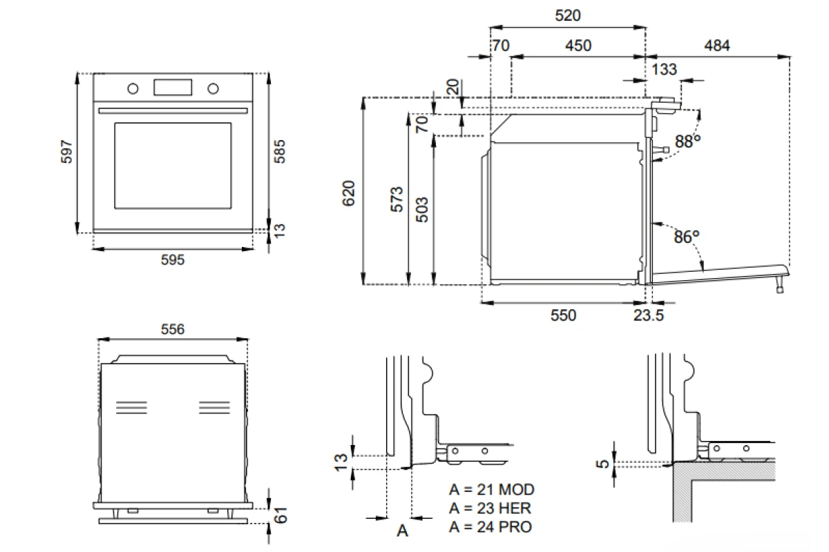 Духовой шкаф Bertazzoni F6011MODVPTN/23