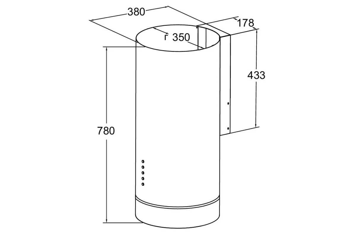 Вытяжка MEFERI TUBE35BK COMFORT