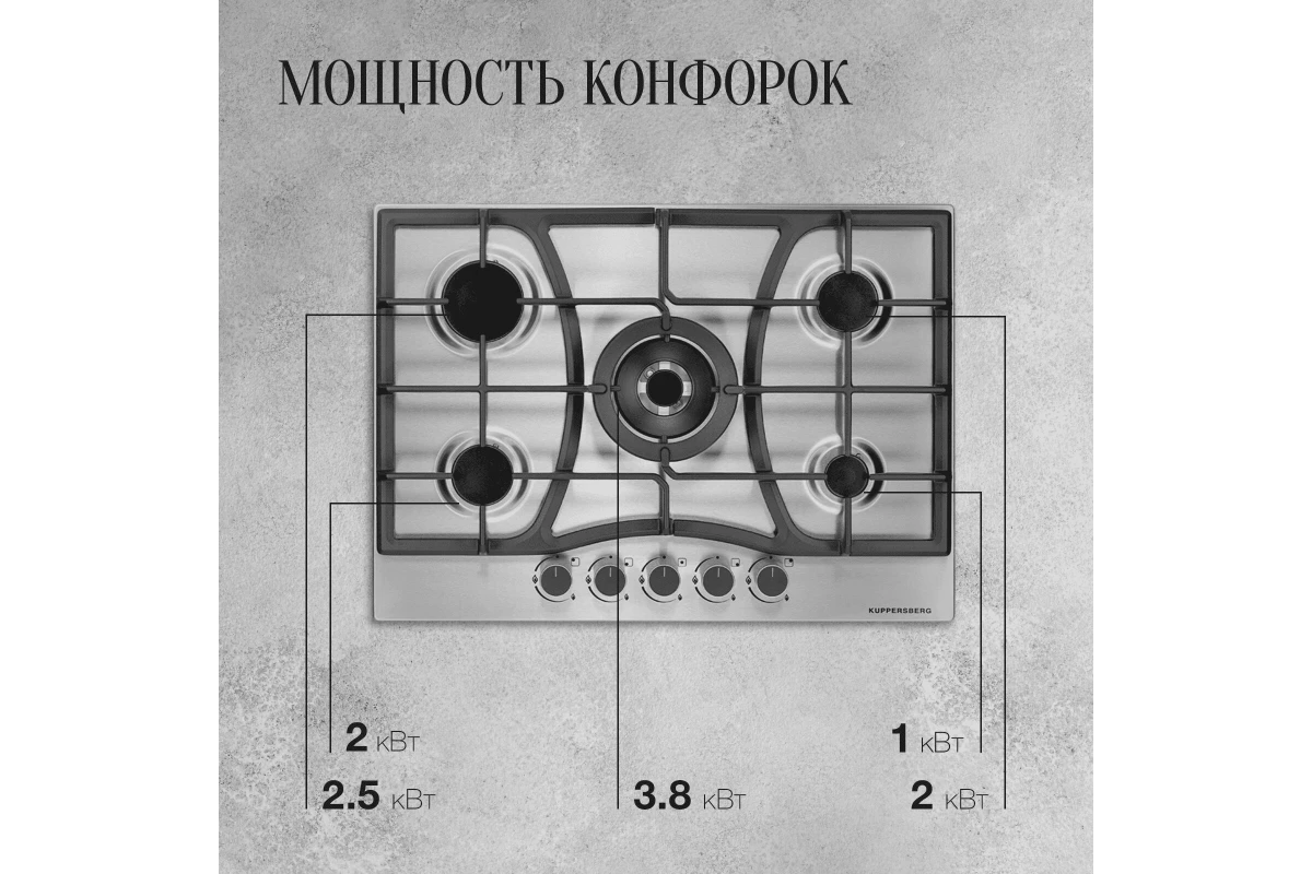 Газовая варочная панель Kuppersberg FS 73 X