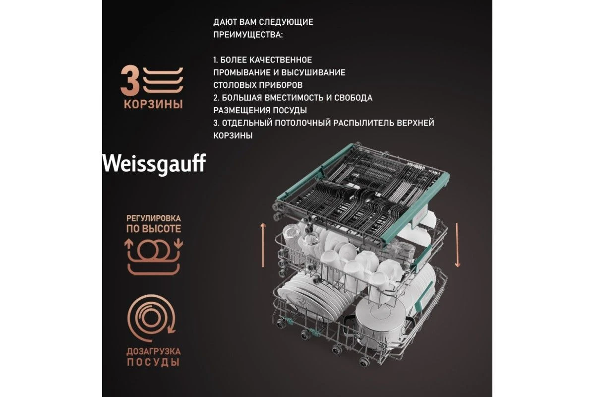 Встраиваемая посудомоечная машина Weissgauff BDW 6063 D