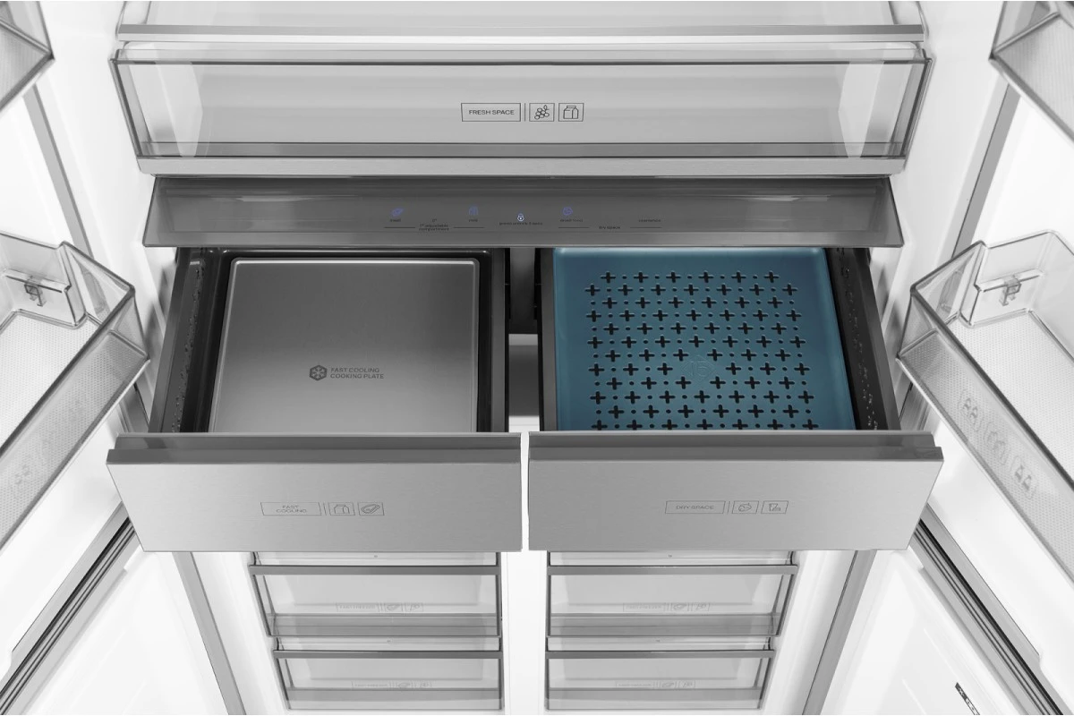 Отдельностоящий холодильник с инвертором Weissgauff WCD 590 NoFrost Inverter Premium Ecofresh Bru Steel Glass