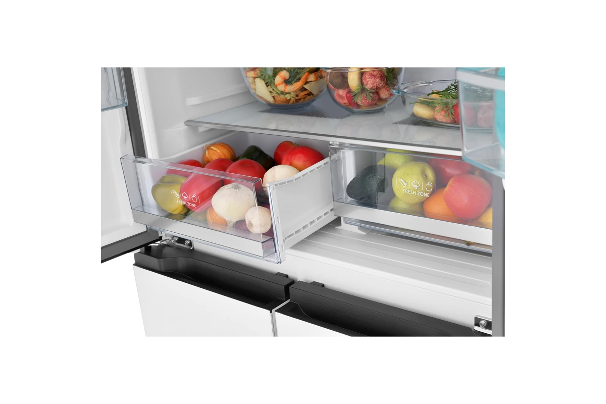 Холодильник Cross Door ZUGEL ZRCD430W, белое стекло