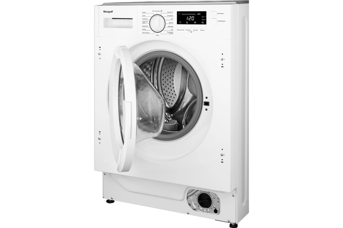 Встраиваемая стиральная машина с инвертором и паром Weissgauff WMI 6147 Inverter Steam