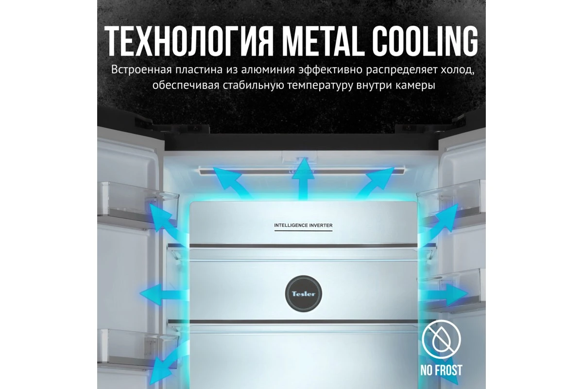Многокамерный холодильник Tesler RFD-427BI SPARKLING WHITE