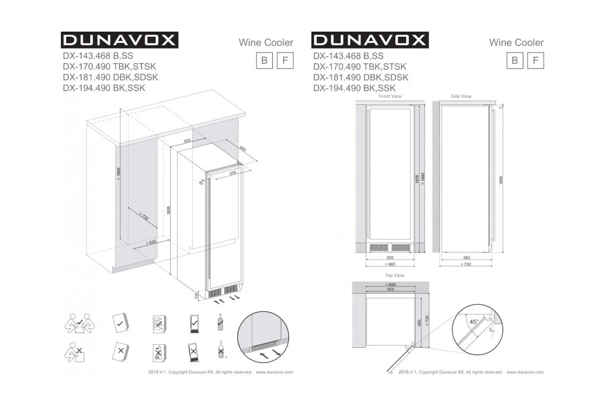 Винный шкаф Dunavox DX-194.490MBK