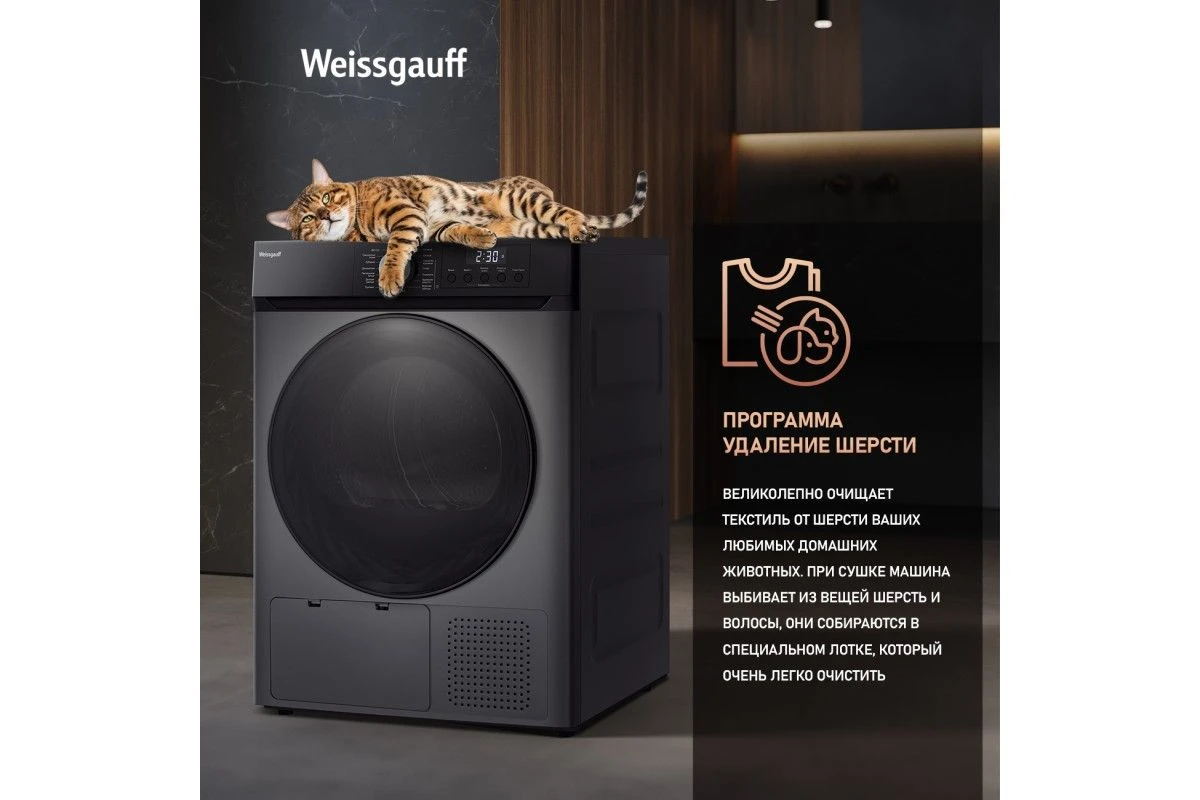 Сушильная машина Weissgauff WD 6010 Heat Pump Deep Grey