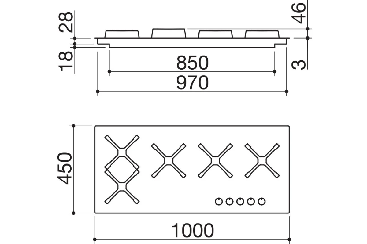 Газовая варочная панель Barazza 1PSP105