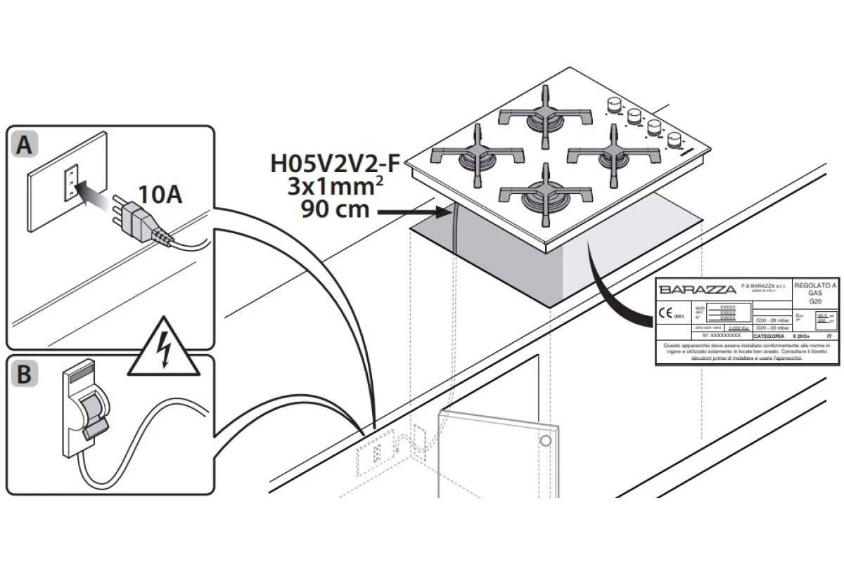 Газовая варочная панель Barazza 1PSP105