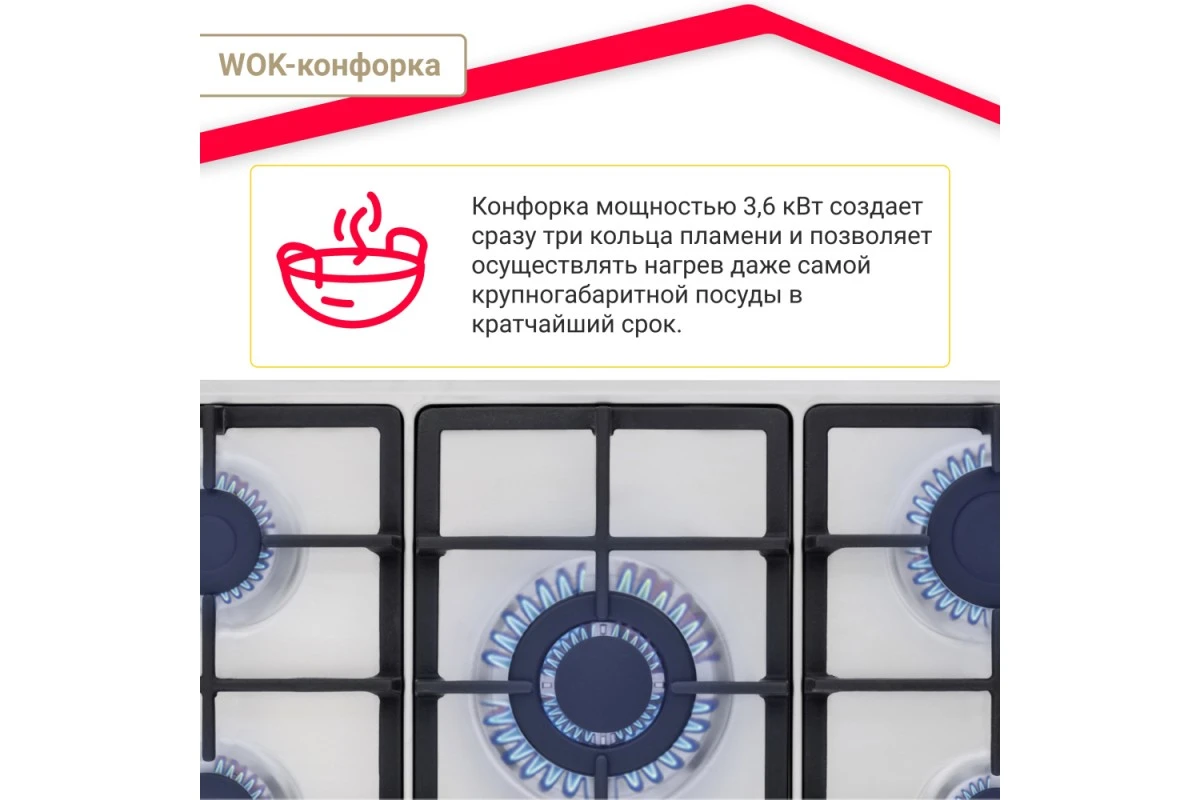 Варочная поверхность газовая Simfer H90W51M572
