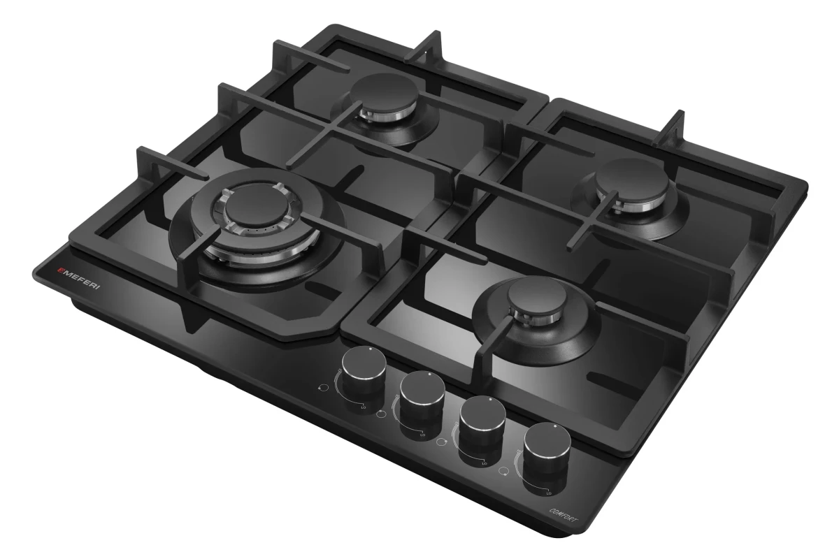 Варочная панель газовая MEFERI MGH604BK GLASS COMFORT