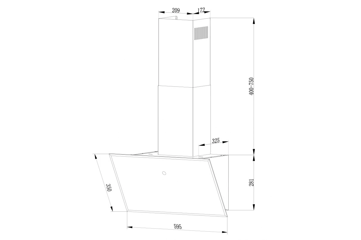 Наклонная кухонная вытяжка LEX Touch Eco 600 Black