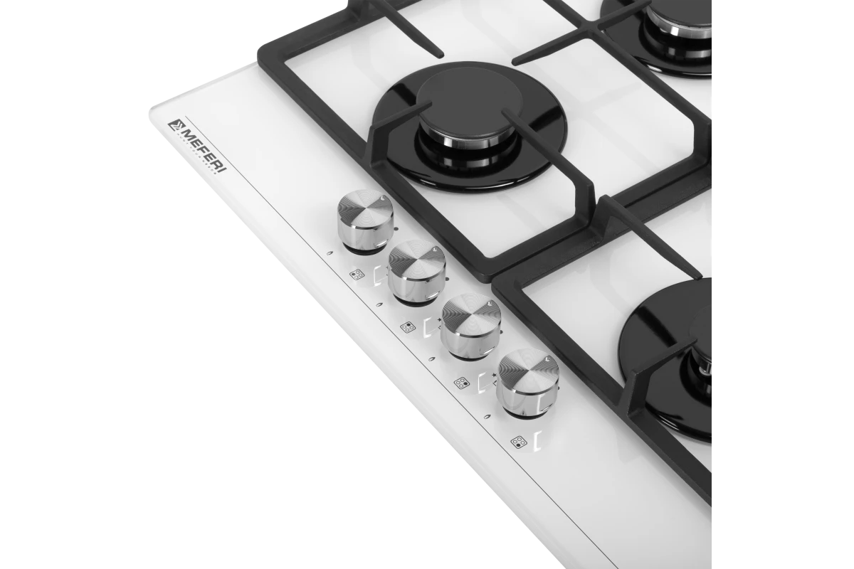 Газовая варочная панель Meferi MGH604WH GLASS POWER