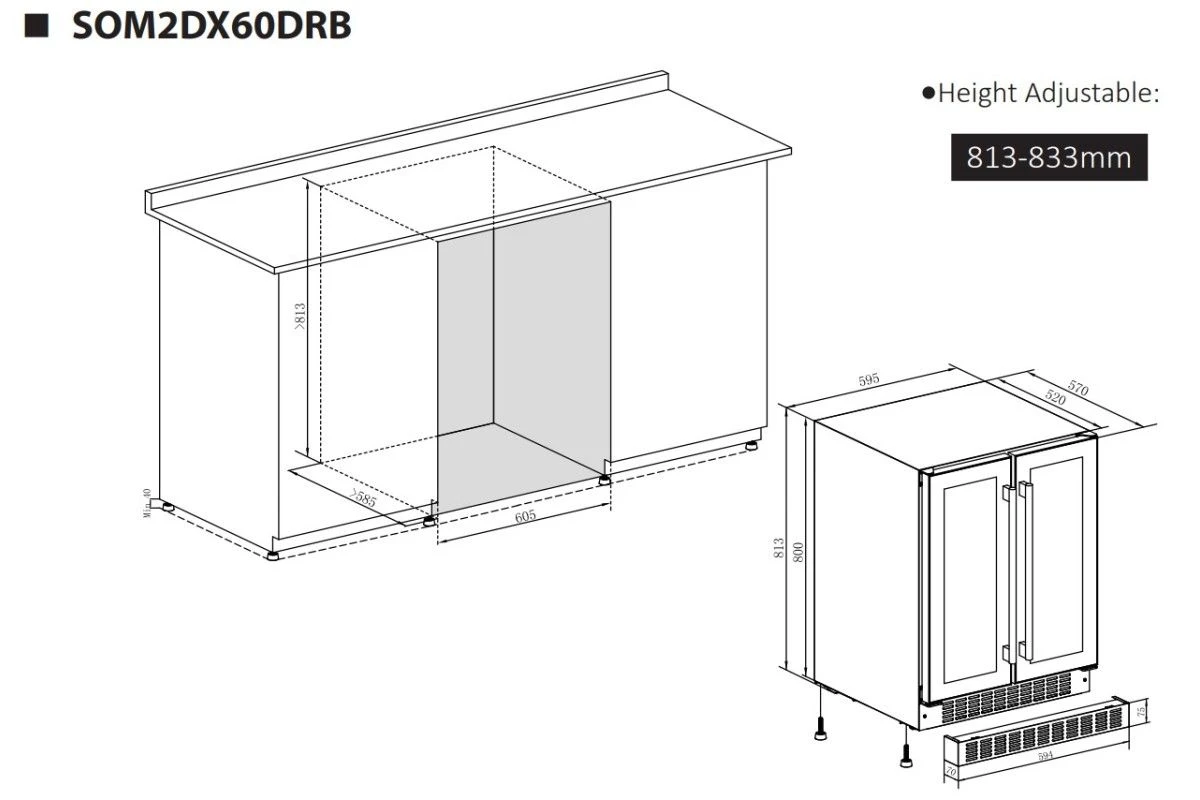 Винный шкаф Temptech Sommelier SOM2DX60DRB