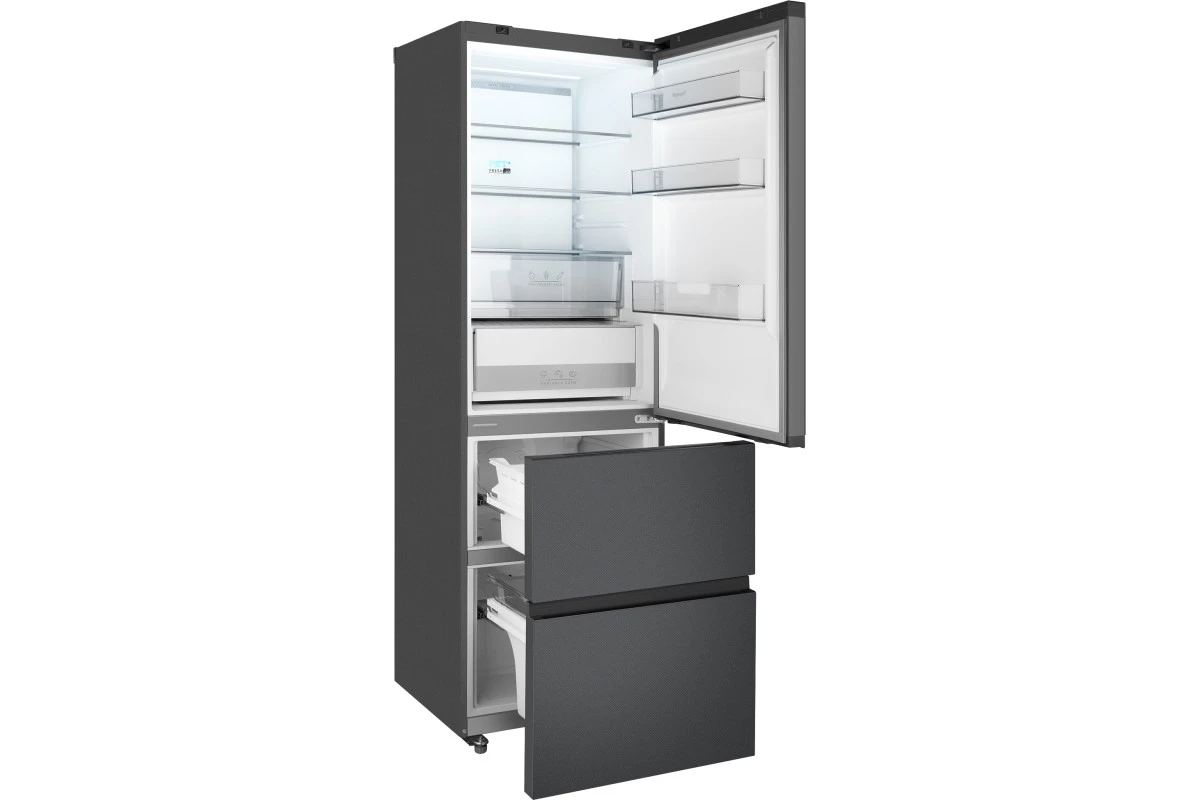 Отдельностоящий холодильник Weissgauff WFD 450 Total NoFrost Inverter Dark Grey Built-in