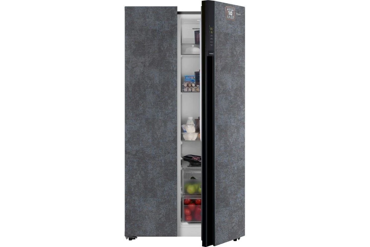 Отдельностоящий холодильник с инвертором Weissgauff WSBS 600 NoFrost Inverter Rock Glass