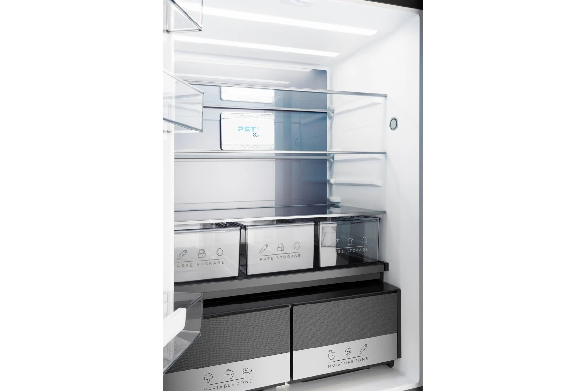 Отдельностоящий холодильник с инвертором Weissgauff WCD 480 Total NoFrost Inverter Silk Inox Built-in