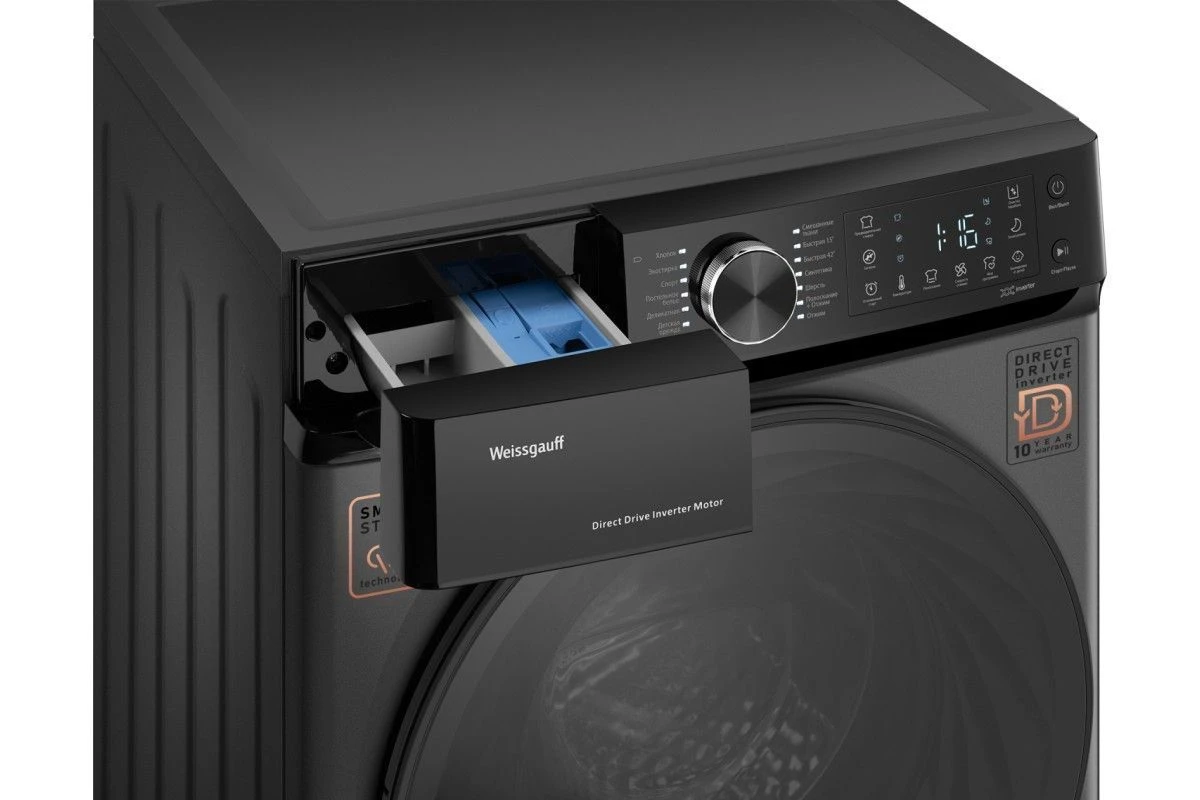 Стиральная машина с прямым приводом Weissgauff WM 59411 Direct Drive Inverter Steam Deep Grey