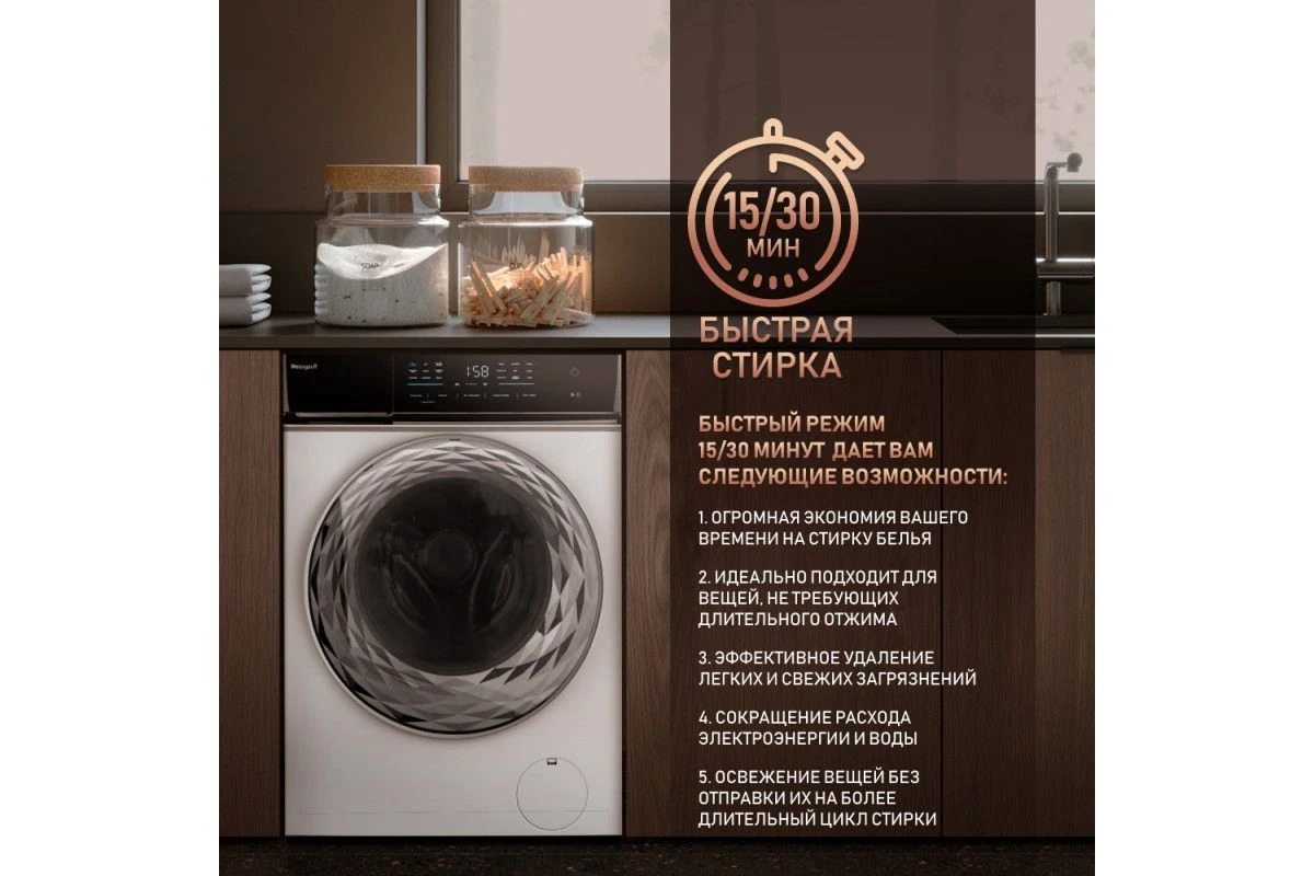 Стиральная машина с инвертором и паром Weissgauff WM 779 Diamond Inverter Steam