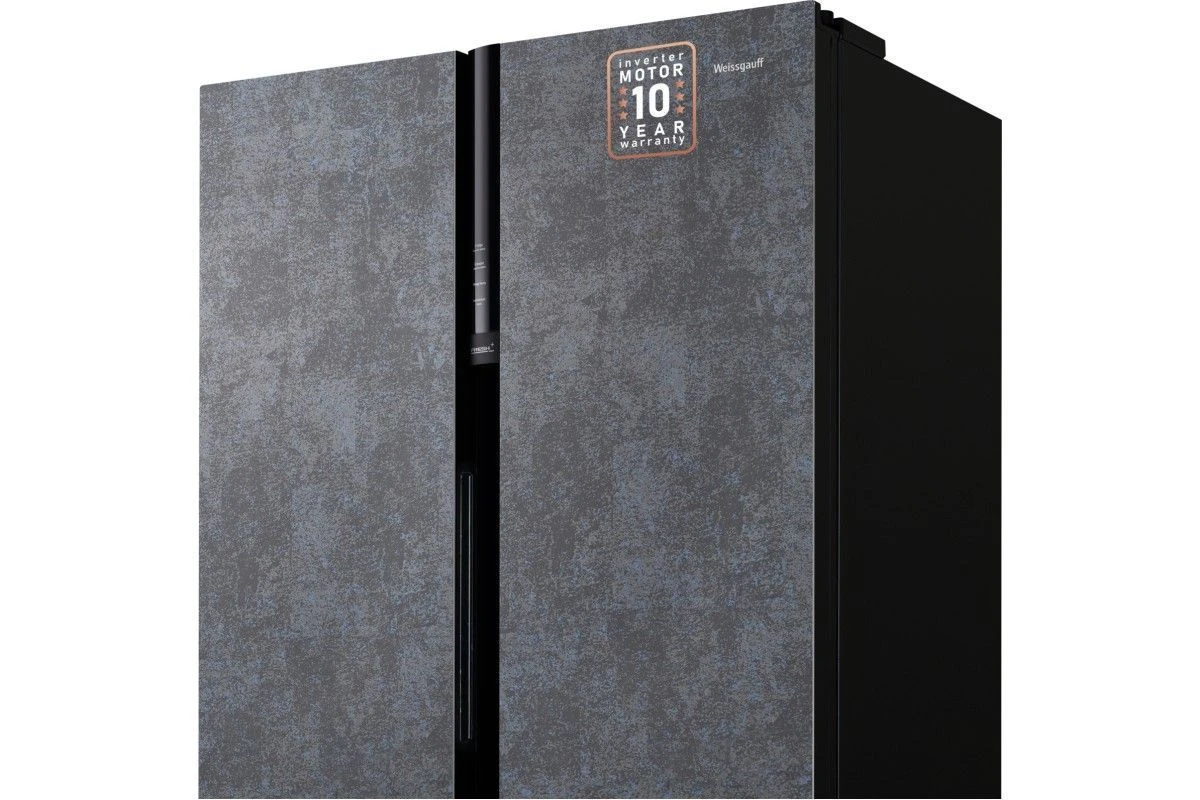 Отдельностоящий холодильник с инвертором Weissgauff WSBS 600 NoFrost Inverter Rock Glass