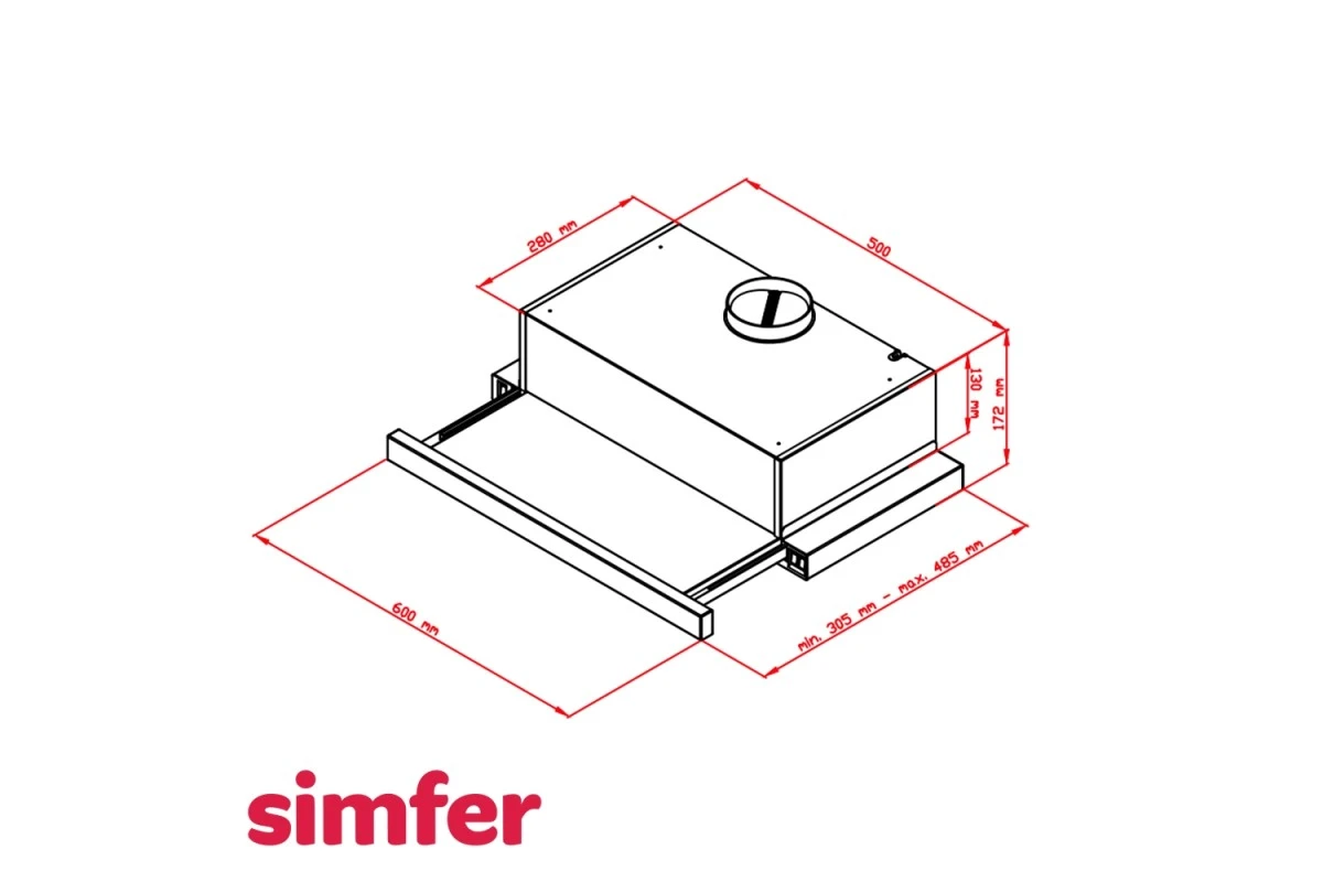 Встраиваемая вытяжка Simfer 500SDW
