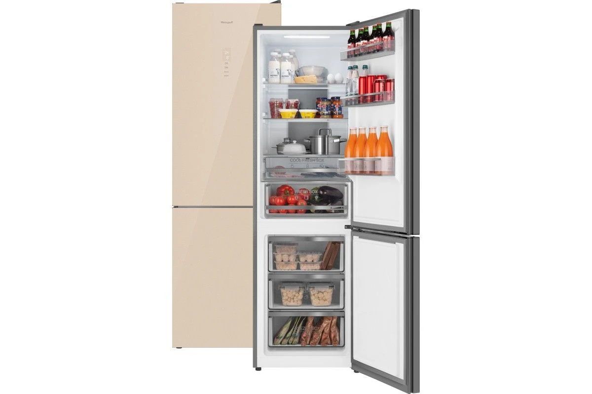 Отдельностоящий холодильник Weissgauff WRK 195 D Full NoFrost Beige Glass