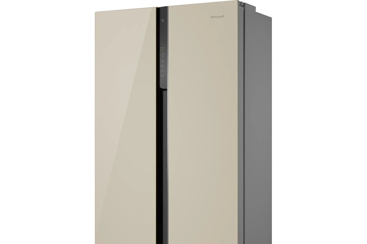 Отдельностоящий холодильник с инвертором Weissgauff WSBS 500 Inverter NoFrost Beige Glass
