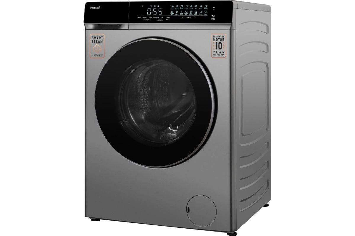 Стиральная машина с сушкой Weissgauff WMD 888 Touch Inverter Steam Silver