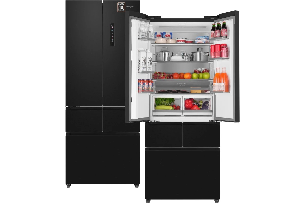 Отдельностоящий холодильник Weissgauff WFD 450 Built-in Inverter NoFrost Dark Inox