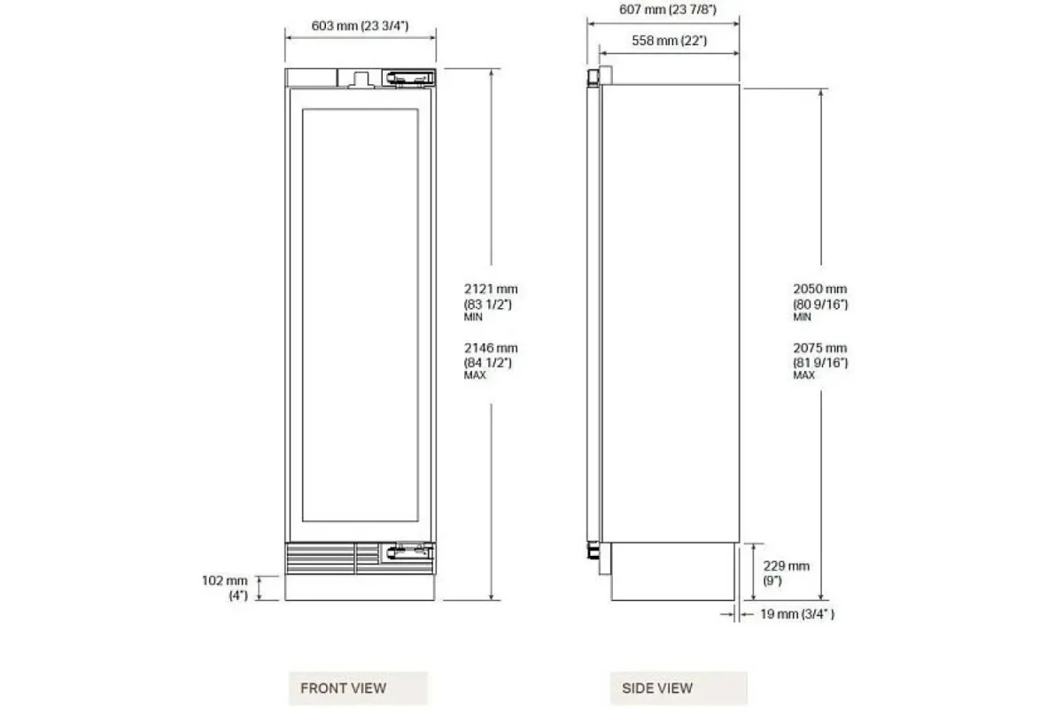 Встраиваемый винный шкаф Signature Kitchen Suite SKSCW243RP под навеску фасадов