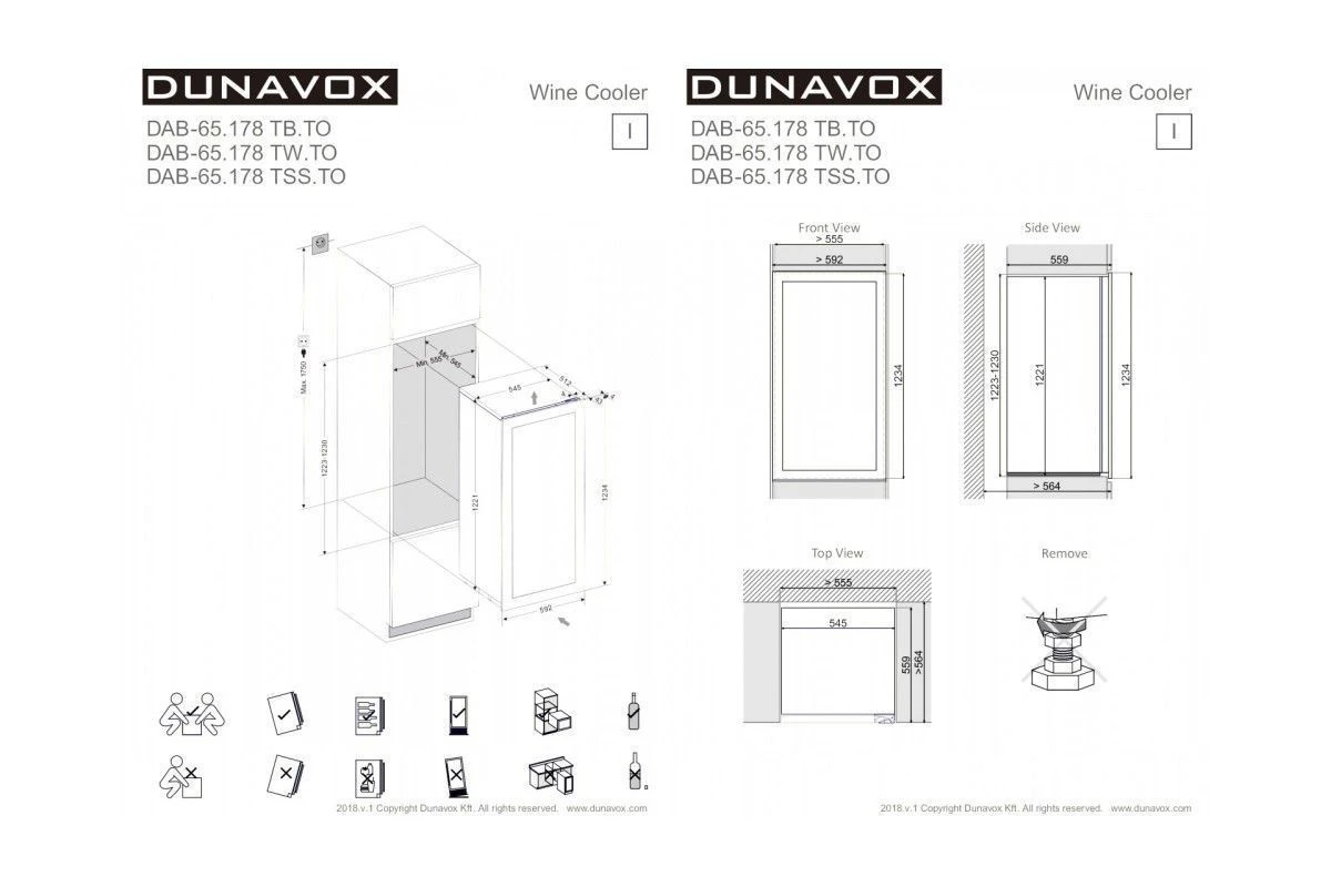 Винный шкаф Dunavox DAB-65.178TSS.TO