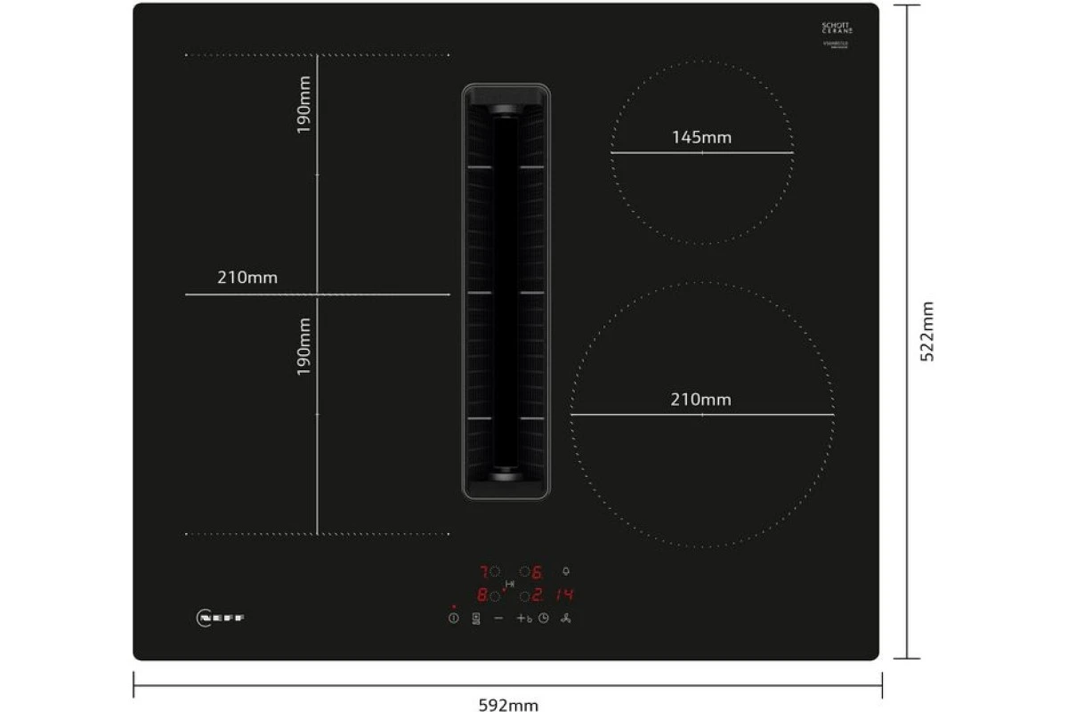 Индукционная варочная панель со встроенной вытяжкой Neff V56NBS1L0