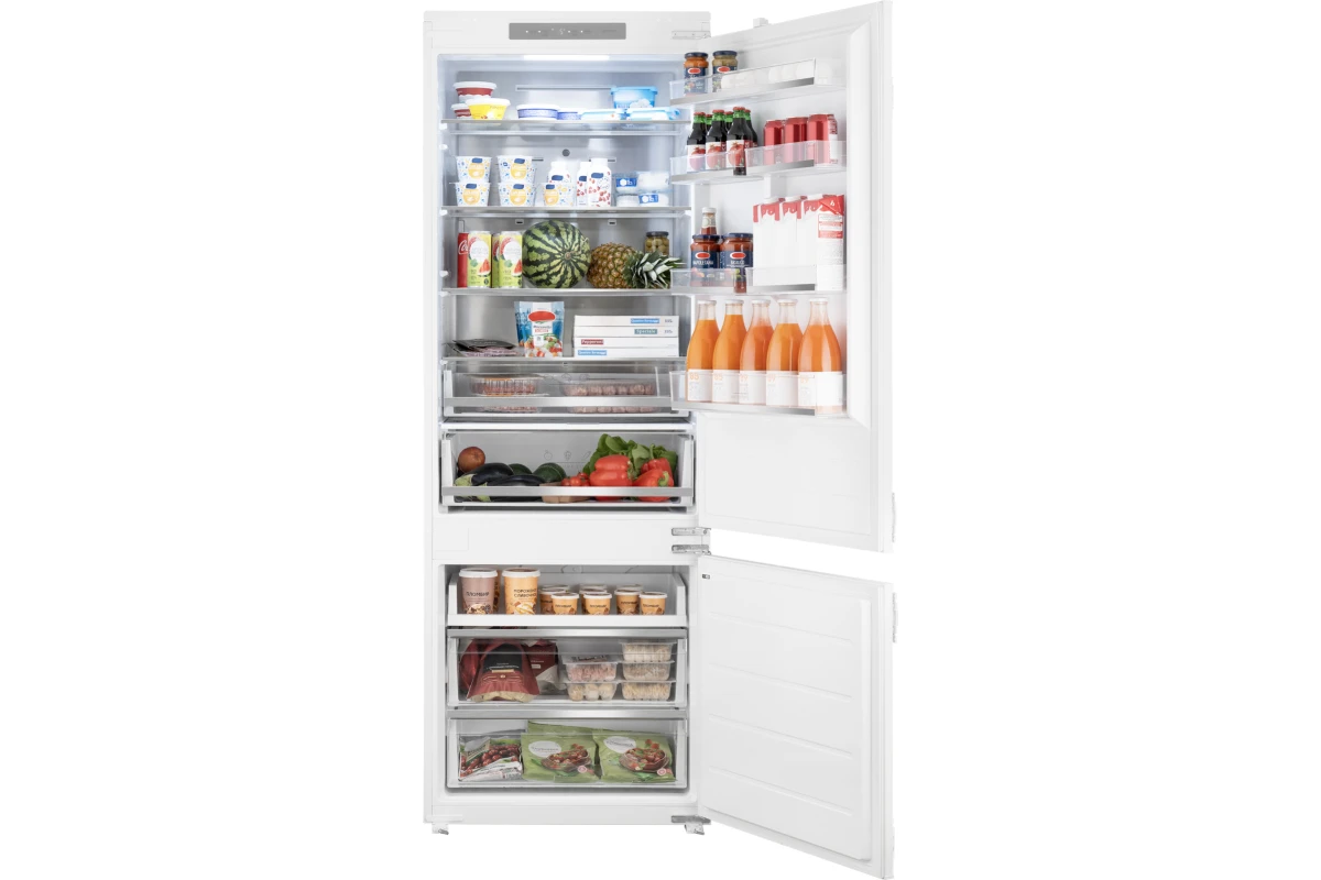 Встраиваемый холодильник с инвертором Weissgauff WRKI 1970 Total NoFrost Inverter Premium Ecofresh Inox