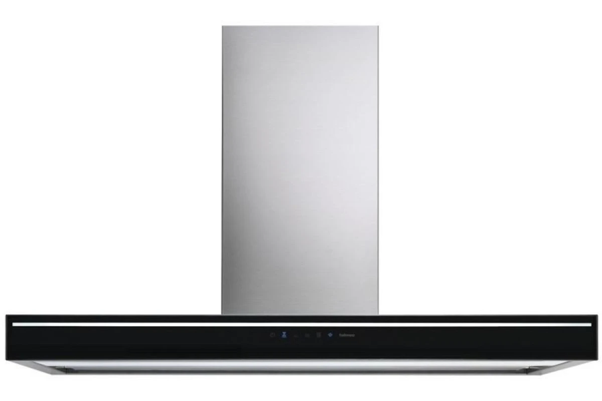 Вытяжка Falmec Silence LUMINA NRS isola 90 inox vetro nero (800)
