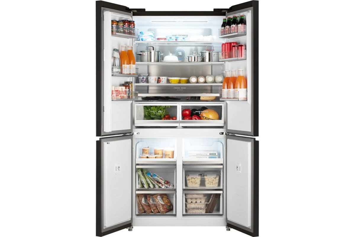 Отдельностоящий холодильник с инвертором Weissgauff WCD 510 Built-in Inverter NoFrost Black Glass