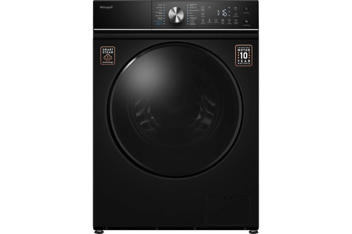 Стиральная машина с инвертором и паром Weissgauff WM 47148 DC Inverter Steam Black