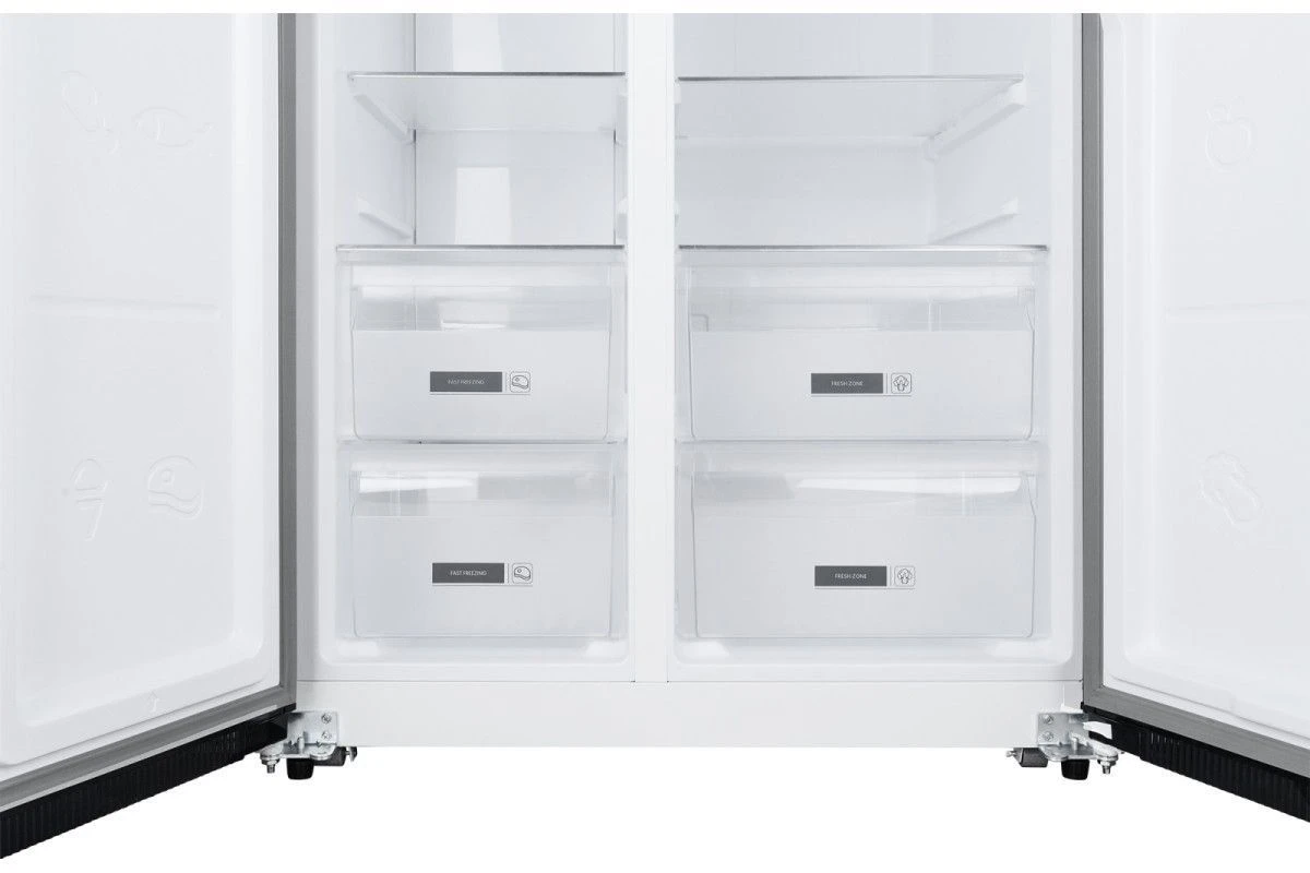 Отдельностоящий холодильник с инвертором Weissgauff WSBS 600 NoFrost Inverter Rock Glass
