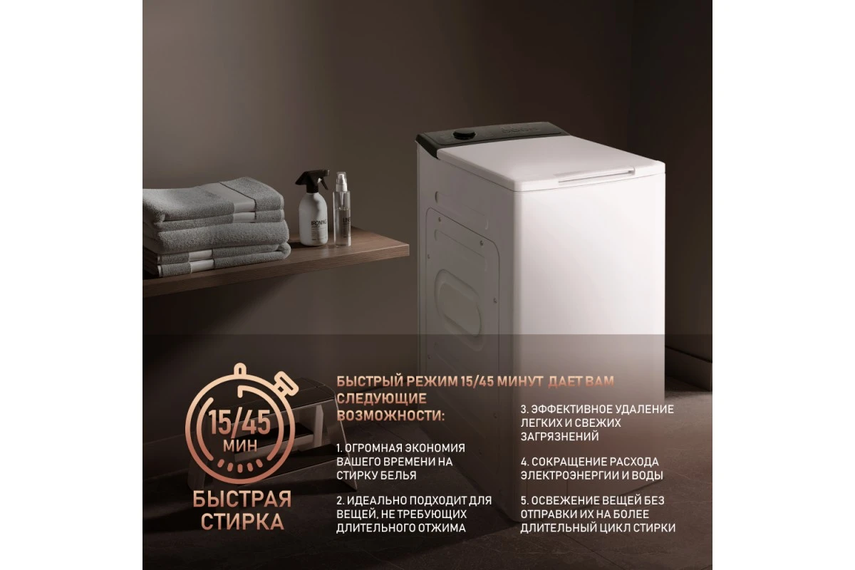 Стиральная машина с вертикальной загрузкой Weissgauff WM 40165 T