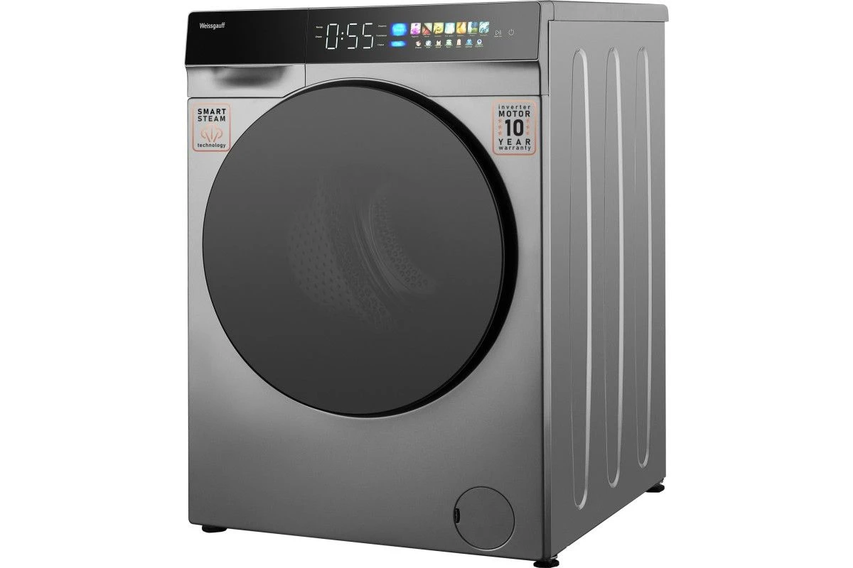 Стиральная машина с инвертором и паром Weissgauff WM 998 Full Touch DC Inverter Steam Silver