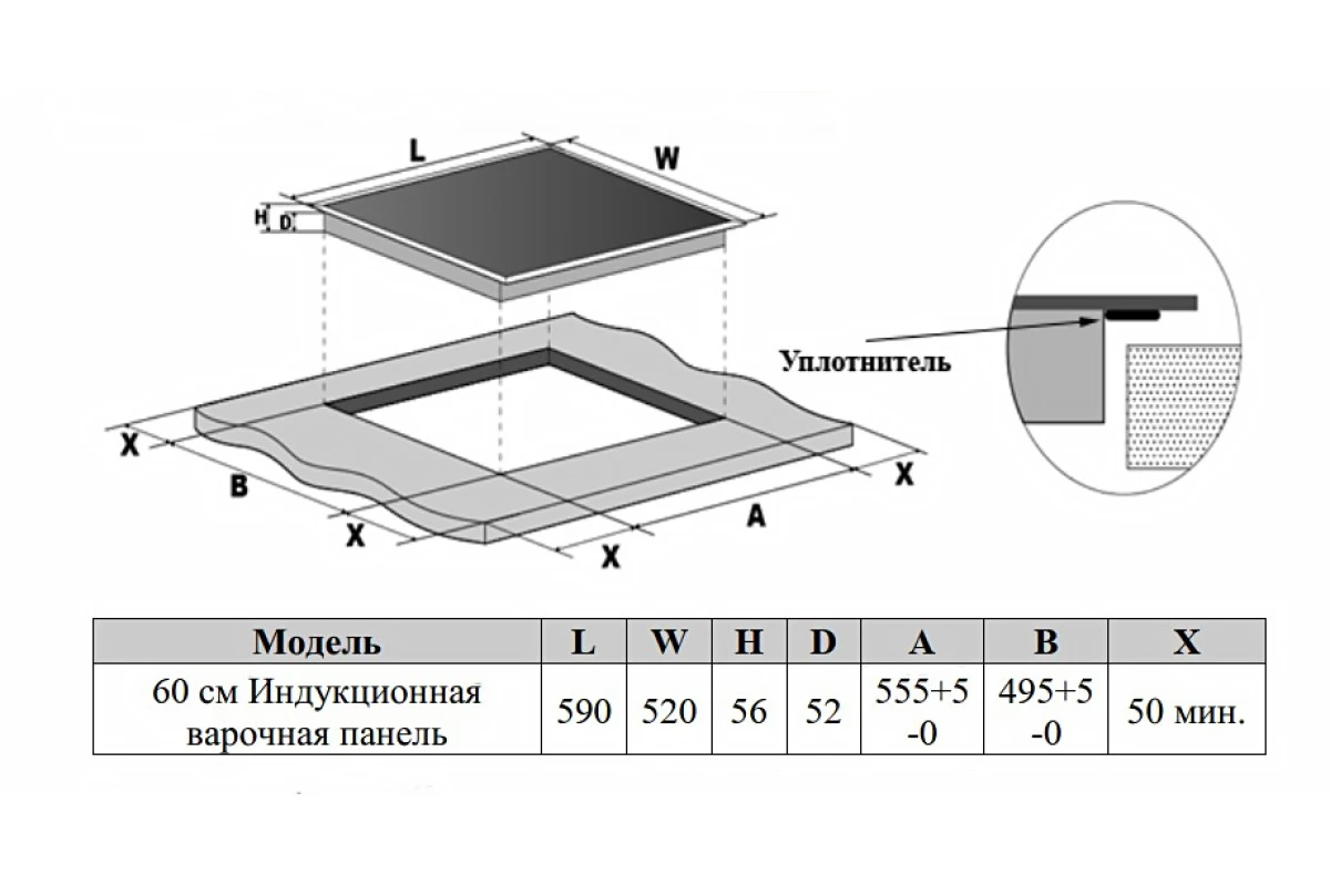 Индукционная варочная панель с инвертором и слайдером Weissgauff HI 643 BFZG