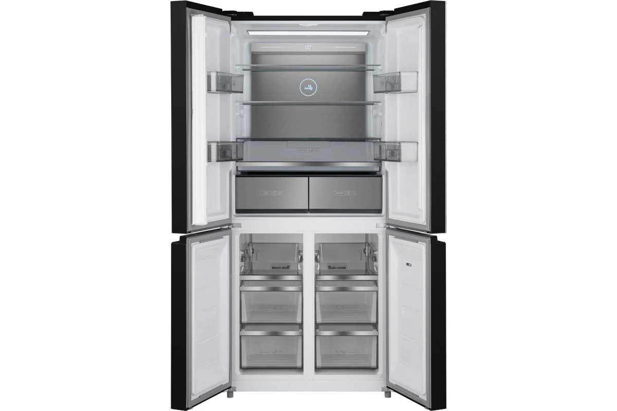 Отдельностоящий холодильник с инвертором Weissgauff WCD 590 Nofrost Inverter Premium EcoFresh Rock Glass