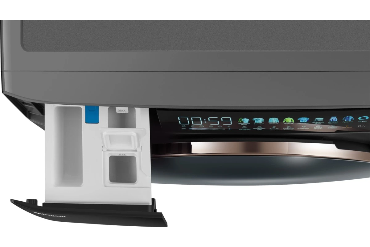 Стиральная машина с прямым приводом Weissgauff WM 58411 Direct Drive Inverter Premium Steam Grey