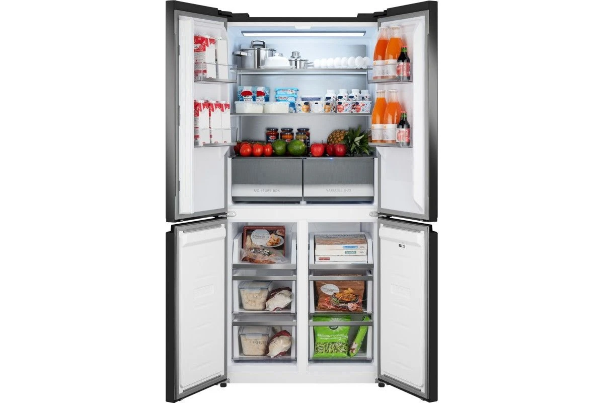 Отдельностоящий холодильник с инвертором Weissgauff WCD 450 Rock Glass NoFrost Inverter
