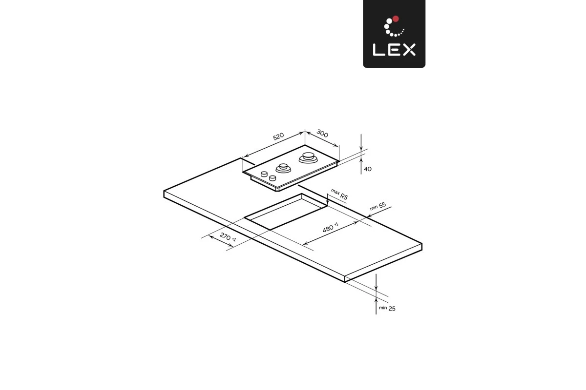 Варочная панель газовая LEX GVG 323A BBL