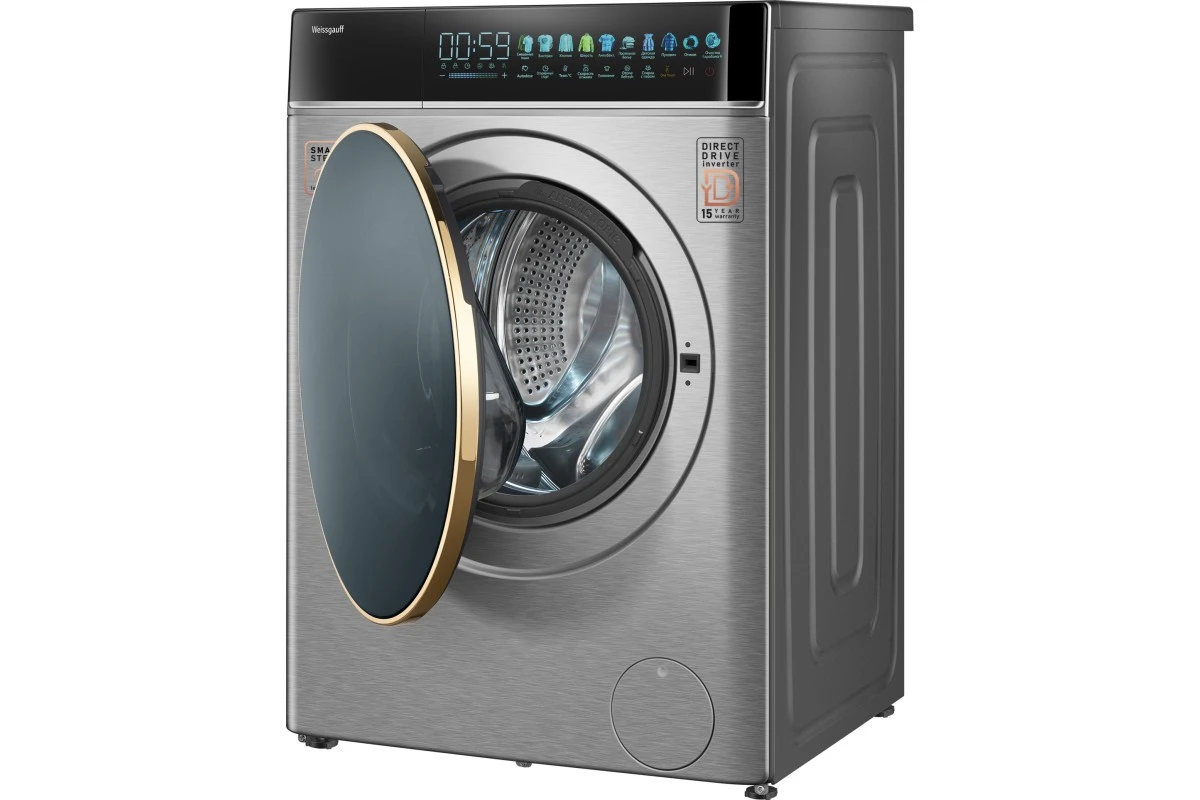 Стиральная машина с прямым приводом Weissgauff WM 58411 Direct Drive Inverter Premium Steam Steel