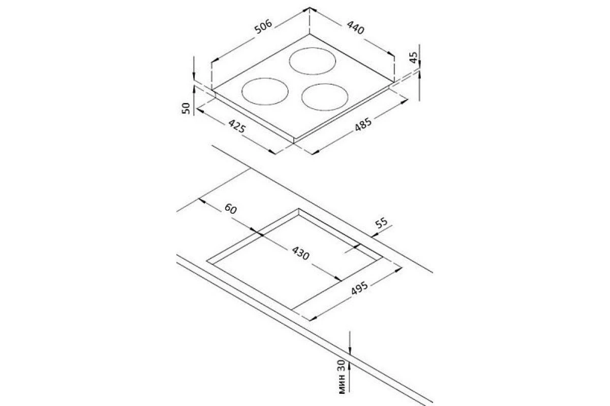 Варочная панель Korting HI 42031 BW