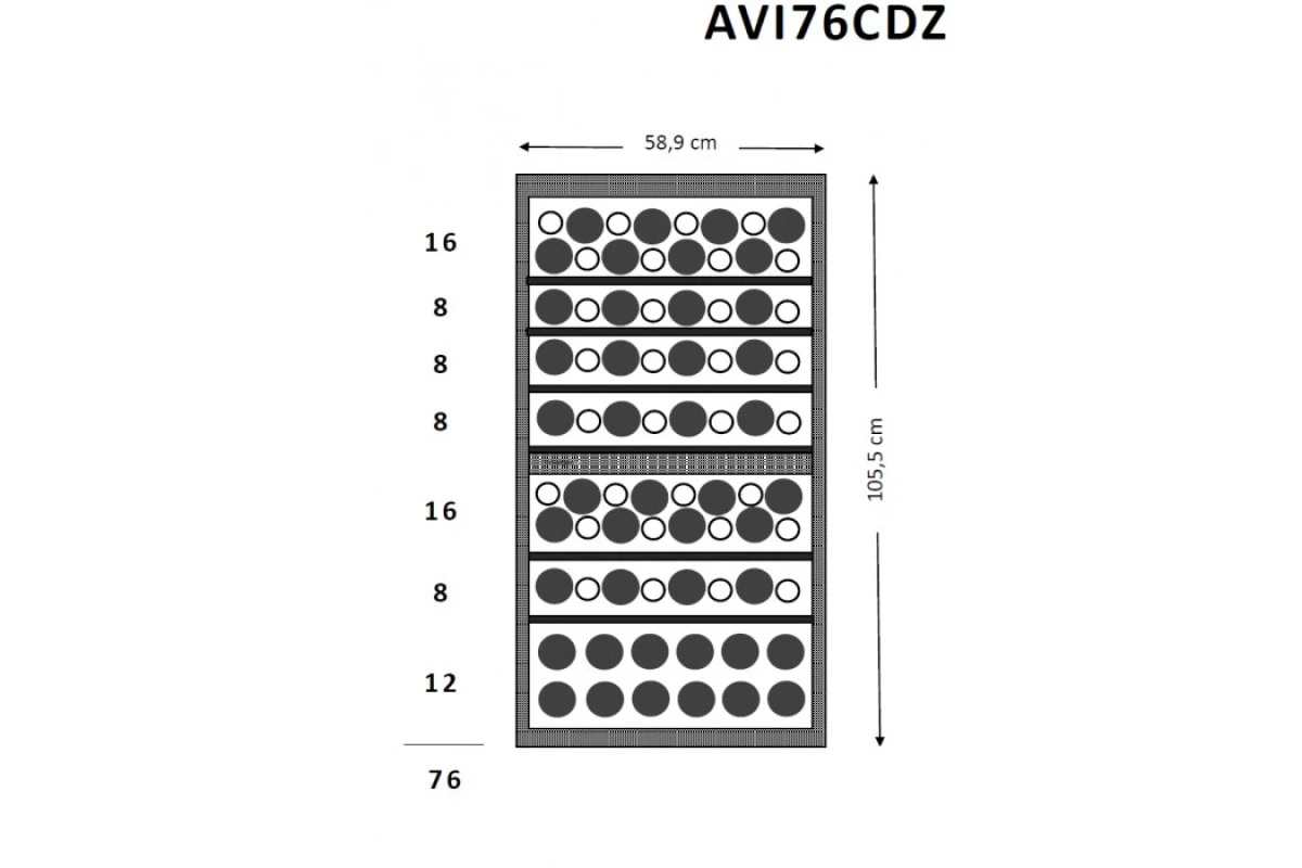Двухзонный винный шкаф Avintage AVI76CDZ