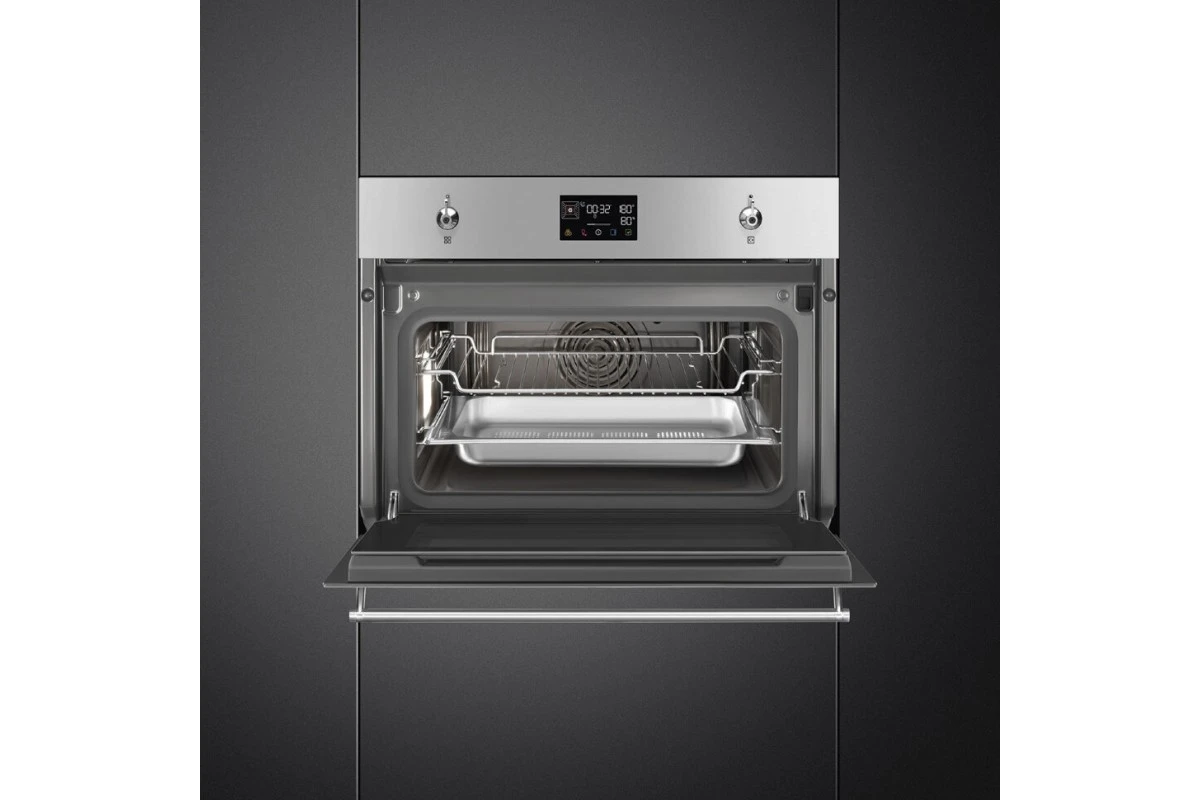 Компактный духовой шкаф с пароваркой Smeg SO4302S3X