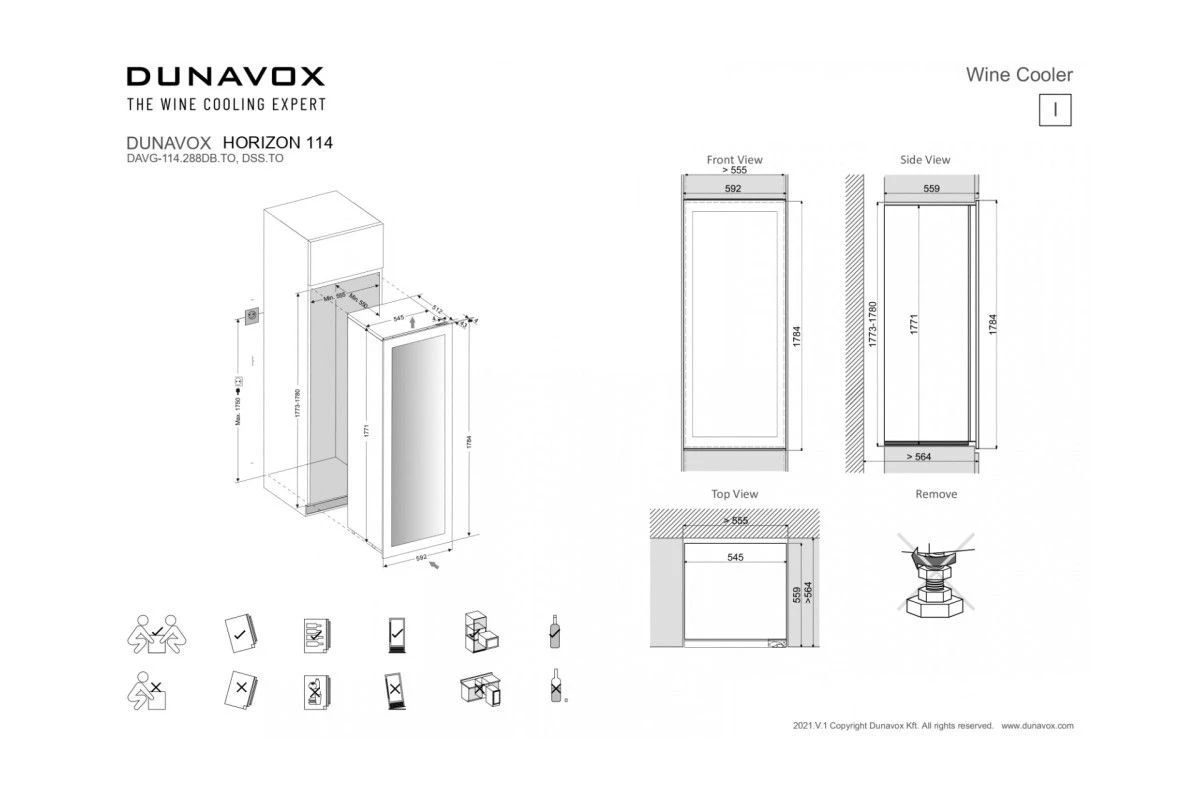 Винный шкаф Dunavox DAVG-114.288DSS.TO