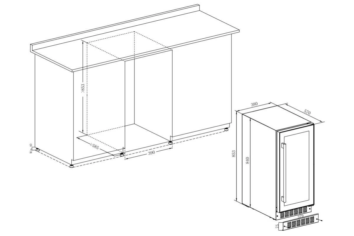 Винный шкаф Temptech Prestige PRESQ38DB-24