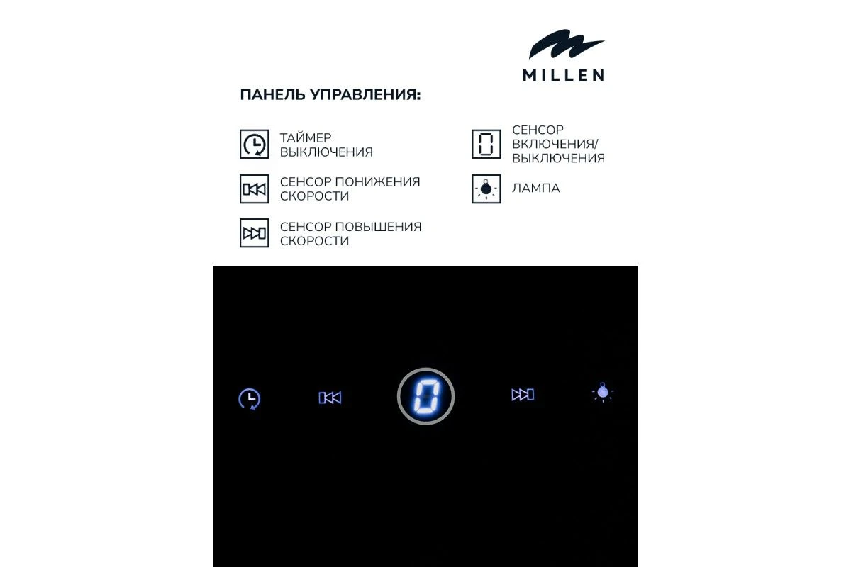 Наклонная кухонная вытяжка Millen MKHG 602 BL